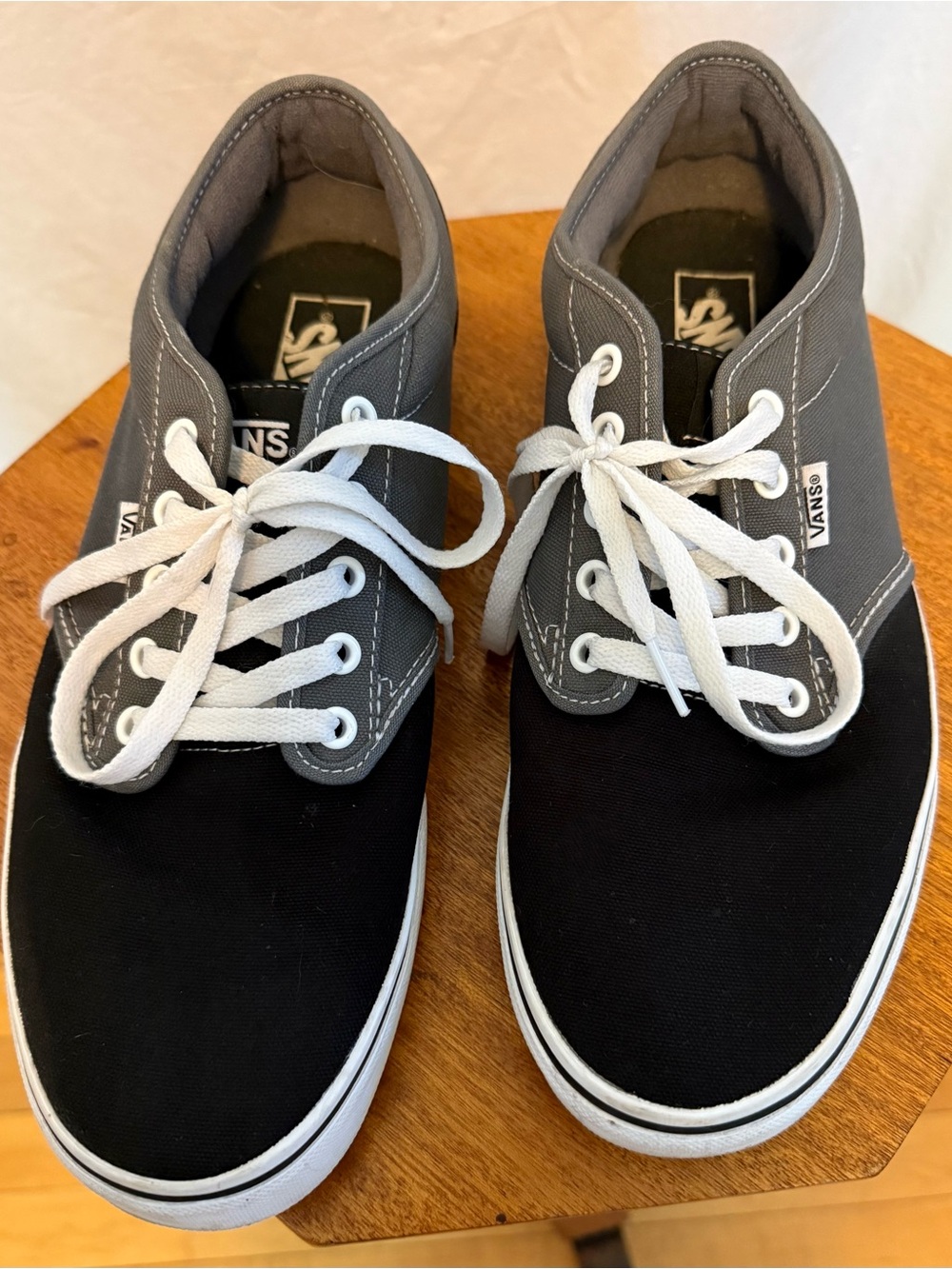 Vans Two-Tone Black and Gray Low-Top Canvas Sneakers